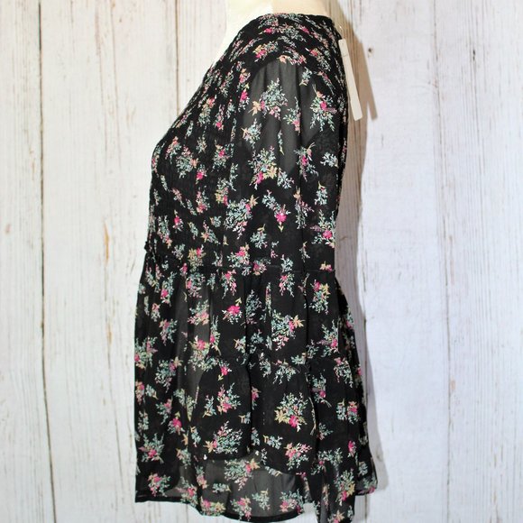 NEW Magnolia Lane Smocked Ruffled Peplum Top - Picture 12 of 16